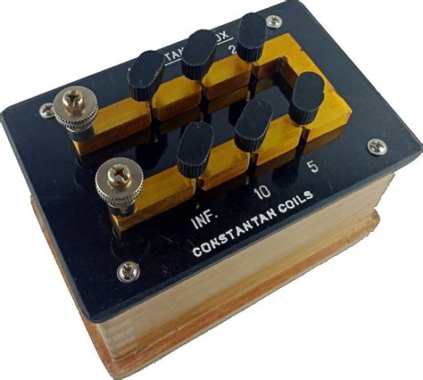Comet Wooden Resistance Box Brass Blocks Plug Type 1 10 Ohms Lab