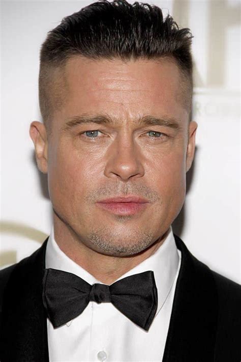 The label of 'disconnected' undercut also works, as there is no fading between the top and sides. Brad Pitt Fury Haircut Ideas To Pull Off | MensHaircuts.com