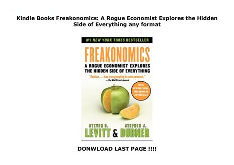 Kindle Books Freakonomics A Rogue Economist Explores The Hidden Side