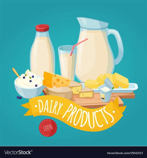Dairy Products Poster Royalty Free Vector Image