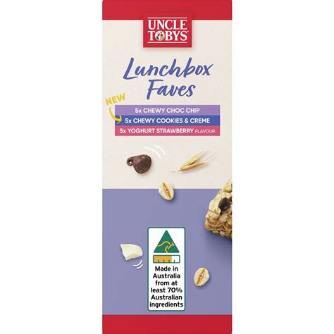 uncle tobys lunchbox faves multipack variety 15 pack woolworths