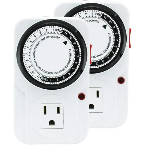 Ipower 24 Hour Plug In Mechanical Electric Outlet Timers Switch