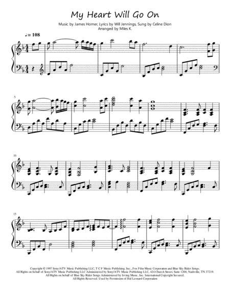 (my heart will go on). Download Digital Sheet Music of my heart will go on for ...