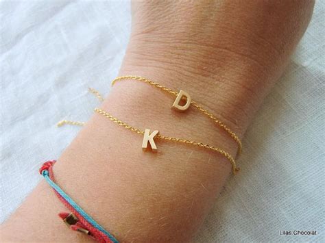 Tiny Gold Letter Bracelet Gold Initial By Lilaschocolatbrides 1450