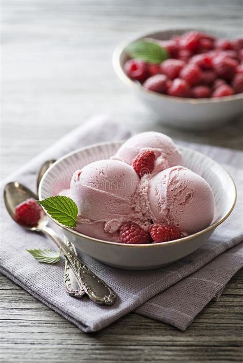 Ice Cream With Fruit Flavor Stock Photo Image Of Frozen Eating