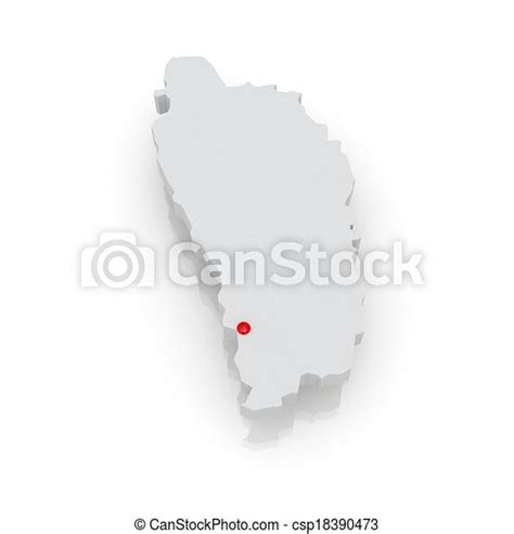 map of dominica 3d canstock