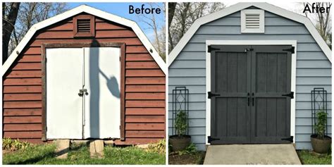 This outdoor shed went from prefab to fabulous with a makeover that adds a garden potting bench and shelving to organize pots, soil, tools, and more. Farmhouse Shed Makeover - The Cards We Drew