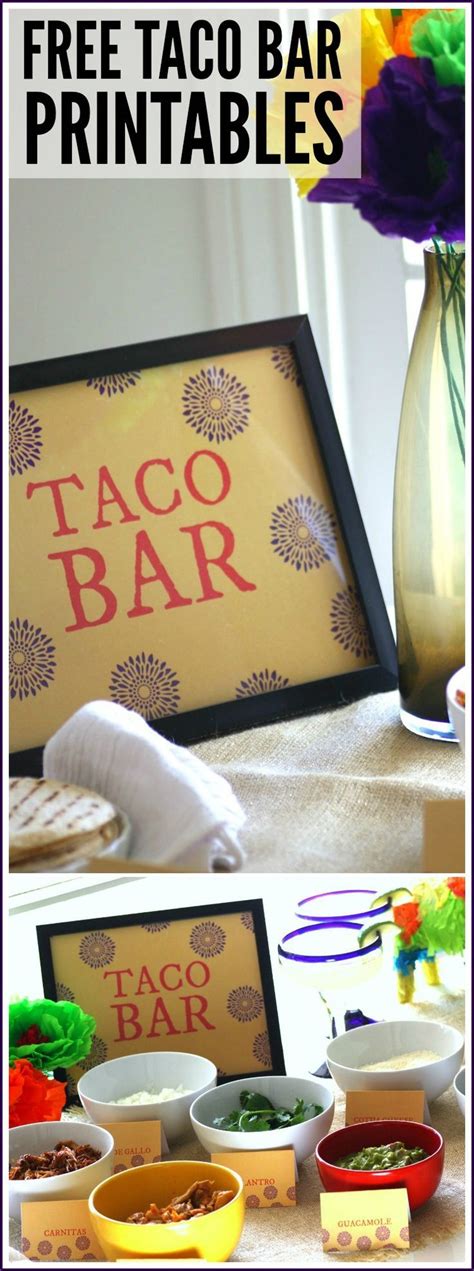Try one of these super fun and easy food bar ideas and encourage your guest to get creative! How To Create A Taco Bar + Free Taco Bar Printables | Taco ...