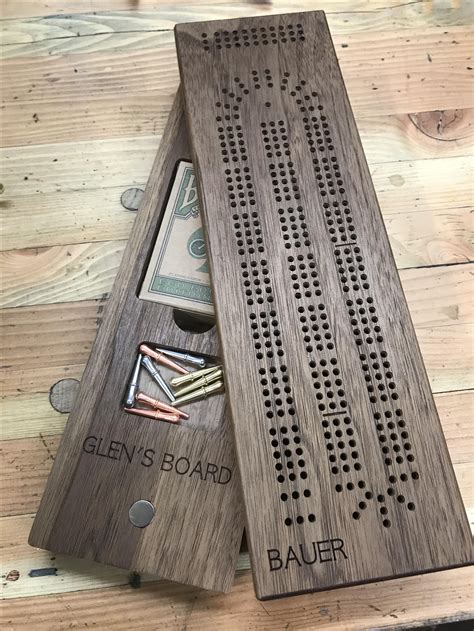 Buy Hand Crafted Cribbage Board With Internal Peg And Card Storage