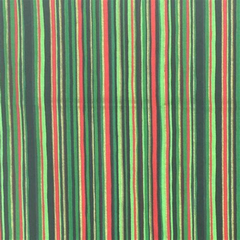 Green And Red Stripe Fabric By The Yard Veritical