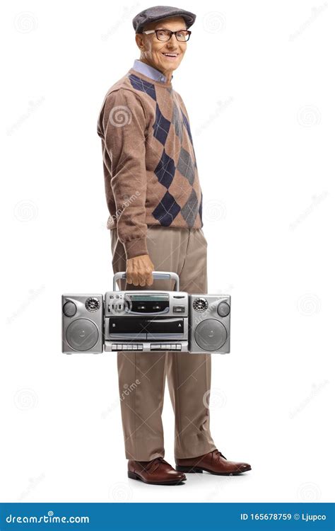 Gentleman Carrying A Boombox Radio And Smiling Stock Image Image Of
