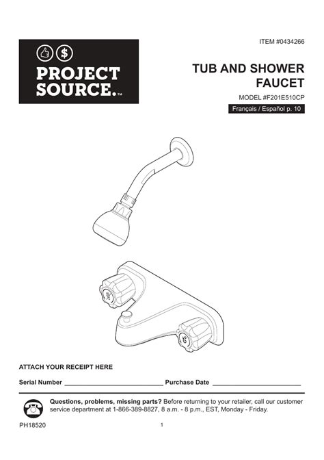 Installing a new bathroom faucet and side sprayer is a project many homeowners who are handy with a few common tools can do themselves. Project Source F201E510CP Installation guide | Manualzz