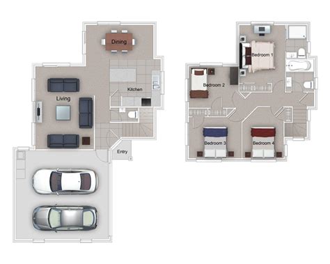Floor plans are essential when designing and building a home. House Plans - 4 Bed Brick & Tile Beaumont Ashcroft Homes