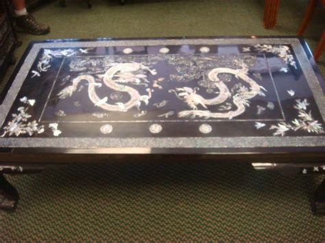 Korean Lacquer Mother Of Pearl Coffee Table Lot 142