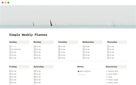 Weekly Planner Notion Template