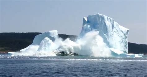 Watch Iceberg Collapses Sending Wave Towards Boat National