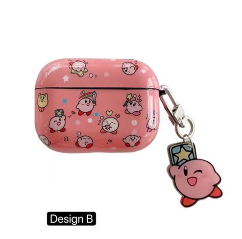 Kirby Silica Gel Airpods Protective Case With Kirby Charm Etsy