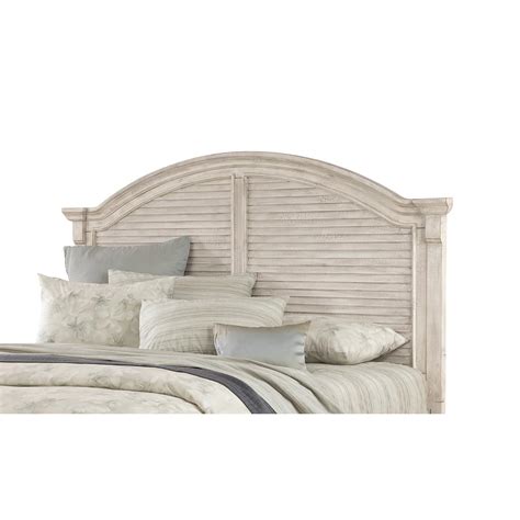 Cottage Traditions Crackled White Queen Arched Panel Headboard Only