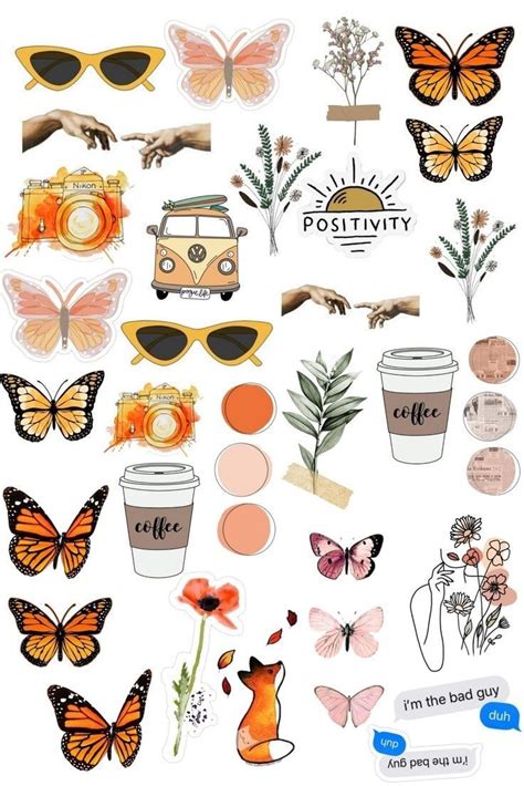 Aesthetic Sticker Pack Template Aesthetic Stickers Coloring Stickers Printable Vintage Art