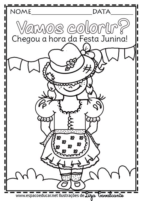 Lindos E Inéditos Desenhos De Festa Junina Para Colorir Pintar