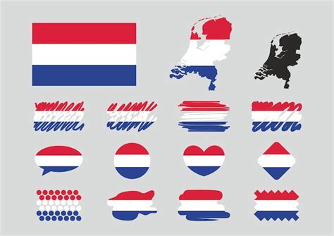 premium vector netherlands flag set map collection different shapes