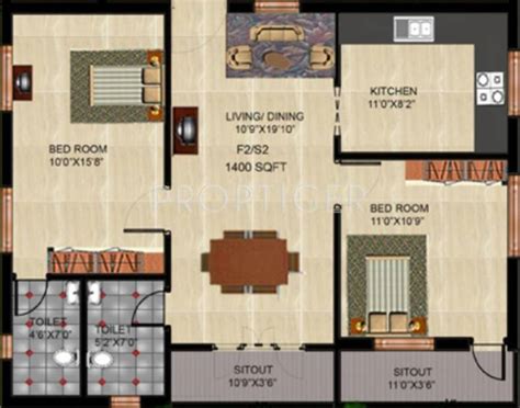 1400 Sq Ft 2 Bhk Floor Plan Image Shri Janani Homes Cm Enclave