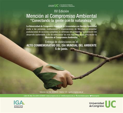 XV EDICIÓN MENCIÓN AL COMPROMISO AMBIENTAL Universidad de Congreso