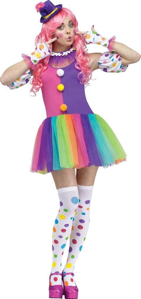 Clownin Around Adlt Med Large Clown Costume Women Cute Clown Costume Clown Costume