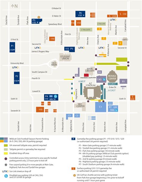 Parking Information University Of Arizona Athletics