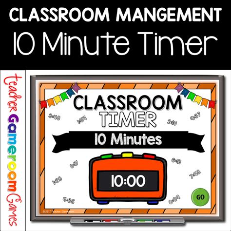 Classroom Timer 10 Minutes Teacher Gameroom