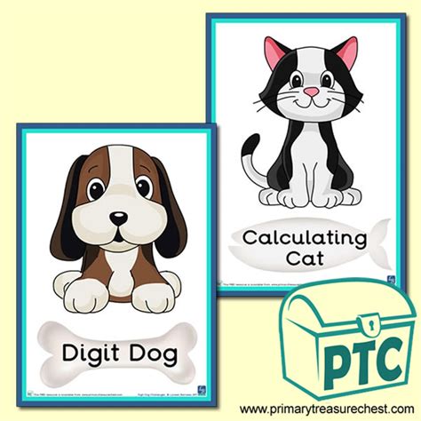 Digit Dog Themed Posters Primary Treasure Chest