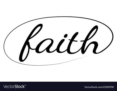 Faith Hand Drawn Calligraphic Textchristianity Vector Image