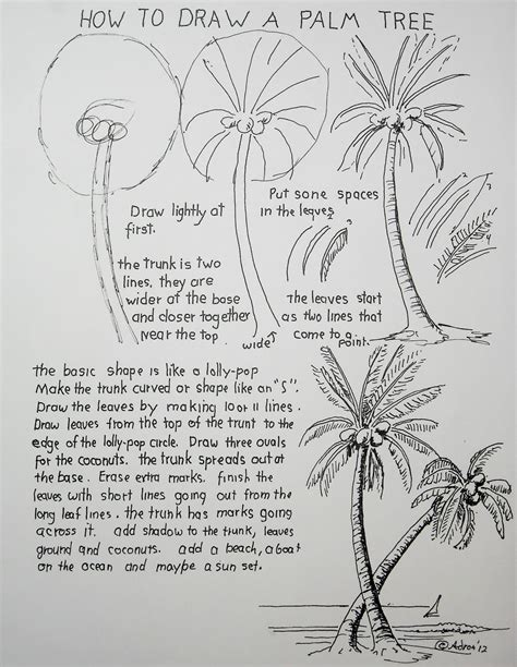 Palm trees have a very specific shape which makes them fairly distinct from other trees and somewhat easier to draw. How to Draw Worksheets for The Young Artist: How To Draw A ...