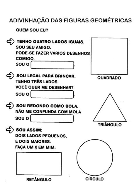 Atividades Com Formas Geométricas Para Imprimir — SÓ Escola