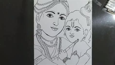 Mothers day drawing of pencil sketch step by step. mother's day drawing with sketch pen very easy line art ...
