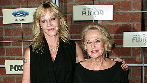 melanie griffith and mom tippi hedren snuggle up in rare photo hollywood life