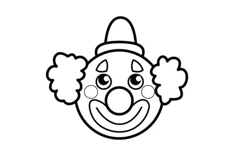 Clown Outline Face Coloring Circus Clipart Sheet Printable Blank Pages