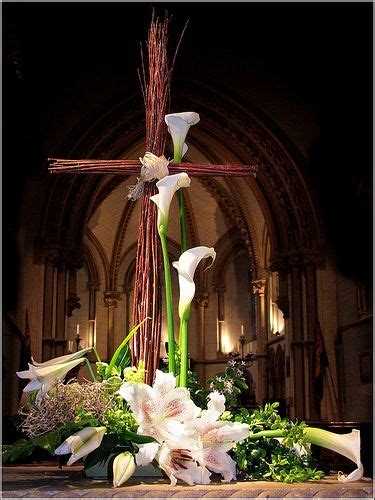 Easter Calla Lilies And Cross Simplicity Church Altar Decorations