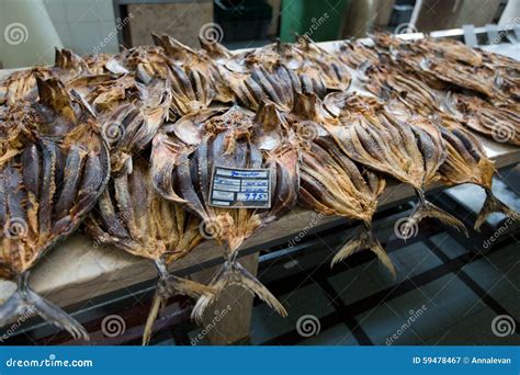 Dried Fish On Display On A Market Stock Image Image Of Dried Fishing