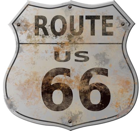 Znak Drogowy Route 66 Amerykański Darmowa Grafika Wektorowa Na