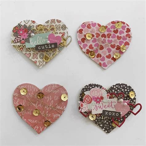 Cute Sequin Heart Embellishments Vintage Paper Crafts Diy Paper Handmade Paper Handmade Gifts