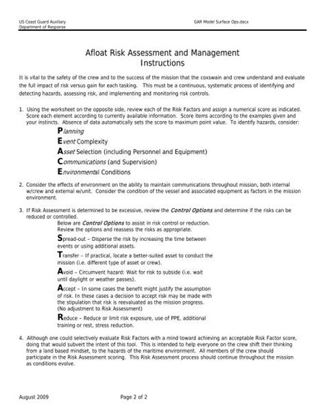 Operational Risk Assessment Worksheet Ivuyteq