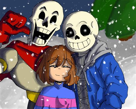 Undertale Skelebros And The Human Snowdin By Neithzonetdg On Deviantart