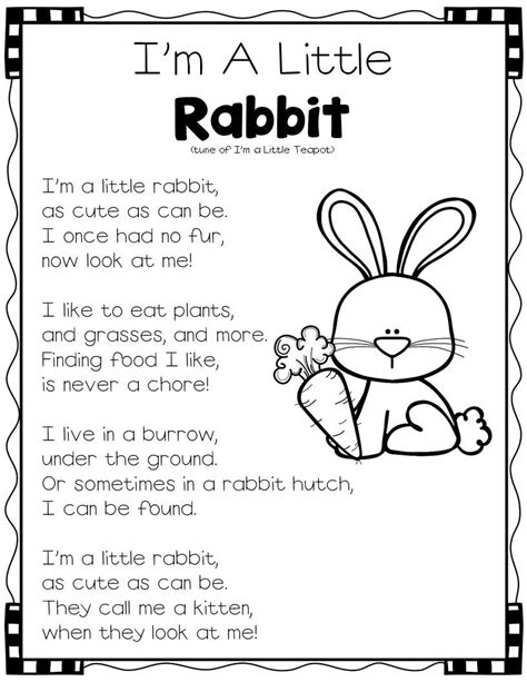 Best Easter Bunny Poems For Preschoolers Hexagon Worksheets Preschool