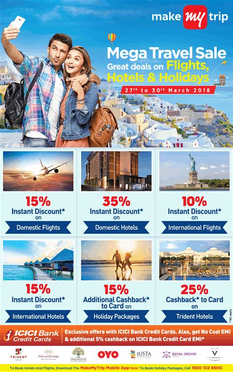 Make My Trip Mega Travel Sale Great Deals On Flights Hotels And