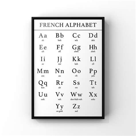 Französische Alphabet Chart Poster Druck Lalphabet Etsyde