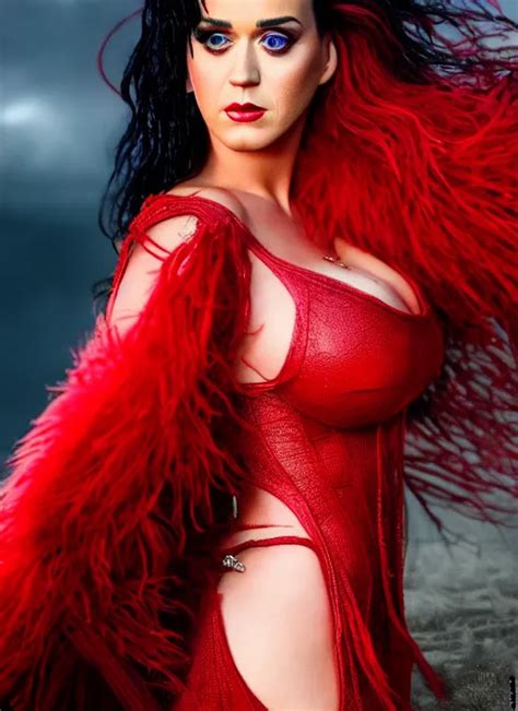Katy Perry In A Red Dress By Luis Royo Highly Stable Diffusion Openart