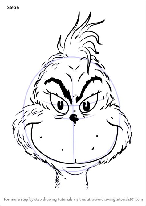 How To Draw The Grinch Face Grinch Step By Step