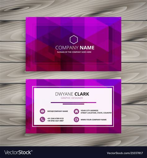 Elegant Purple Business Card Design Royalty Free Vector