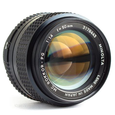 Minolta 50mm F14 Mc Rokkor Pg Lens Minolta Md Mount Adaptable Mft Sony